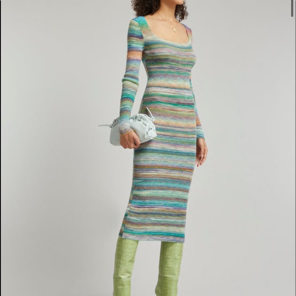 Paloma Wool Multicolor Striped Long Sleeve Dress